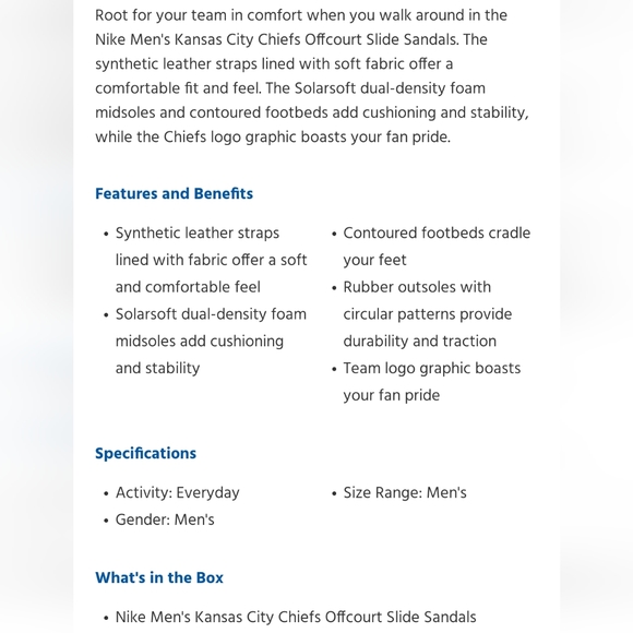 NWT Men's Kansas City Chiefs Nike Off Court Slides - Picture 6 of 6